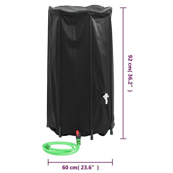 ūdens tvertne ar krānu, saliekama, 250 L, PVC