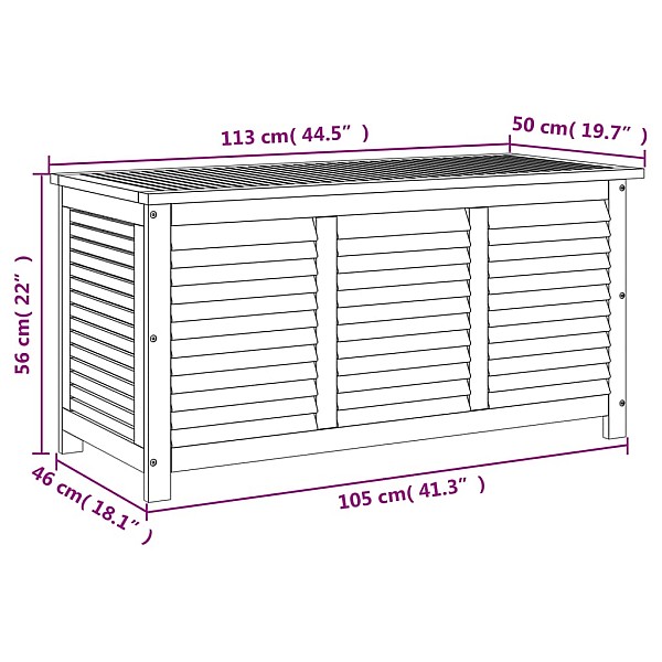 dārza uzglabāšanas kaste, 113x50x56 cm, akācijas masīvkoks