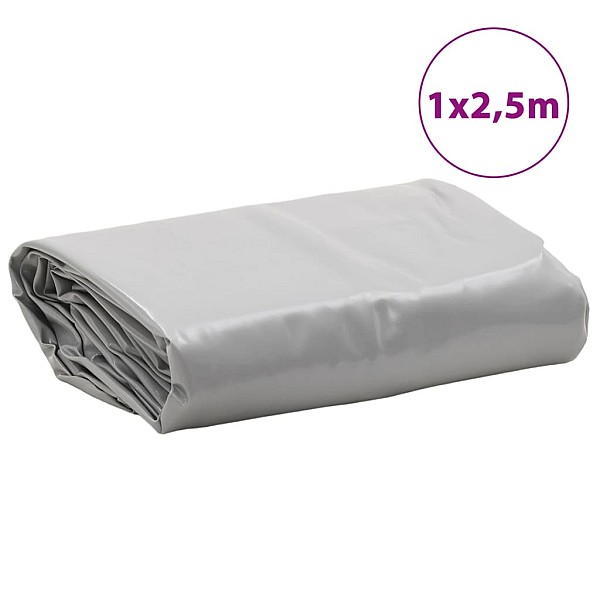 brezenta pārklājs, pelēks, 1x2,5 m, 650 g/m²