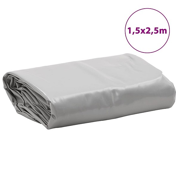 brezenta pārklājs, pelēks, 1,5x2,5 m, 650 g/m²