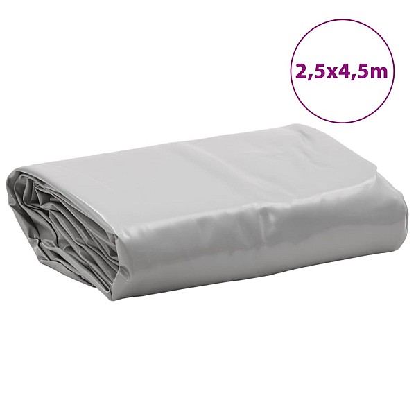 brezenta pārklājs, pelēks, 2,5x4,5 m, 650 g/m²