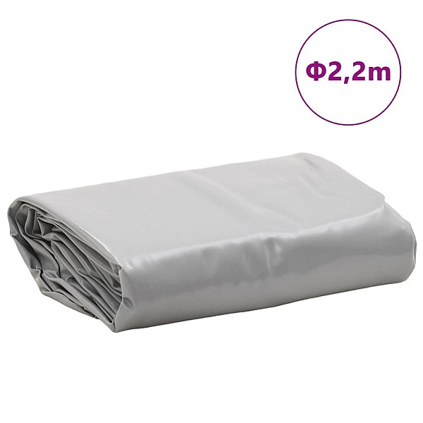 brezenta pārklājs, pelēks, Ø 2,2 m, 650 g/m²