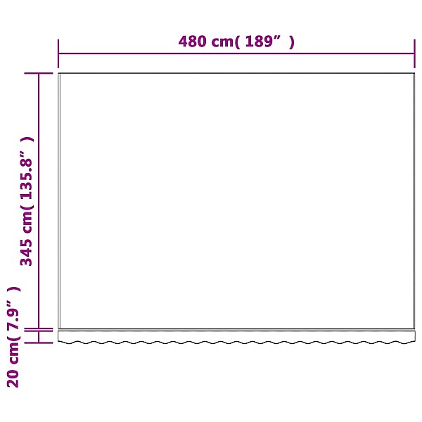 nojumes maiņas jumts, daudzkrāsainas svītras, 5x3,5 m