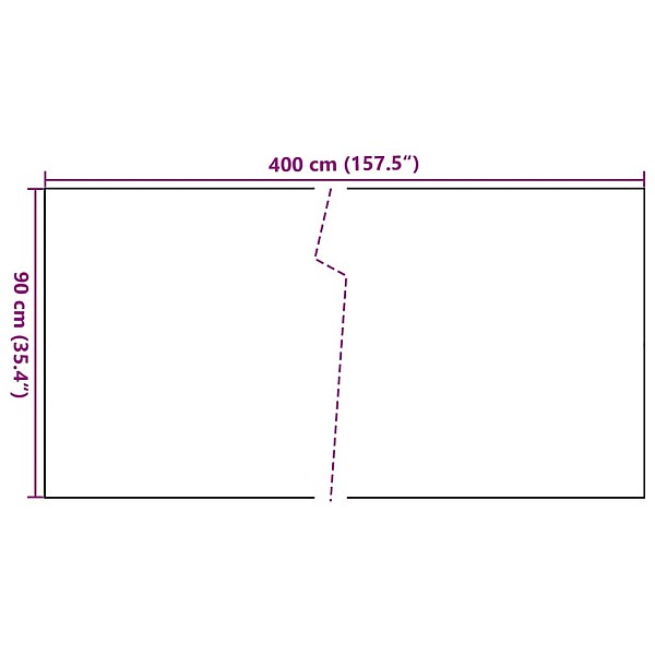 balkona aizsegs, balts, 400x90 cm, PE rotangpalma