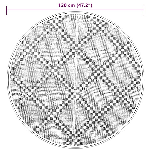 āra paklājs, Ø120 cm, brūns PP