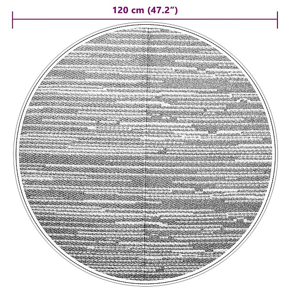 āra paklājs, Ø120 cm, pelēks, PP