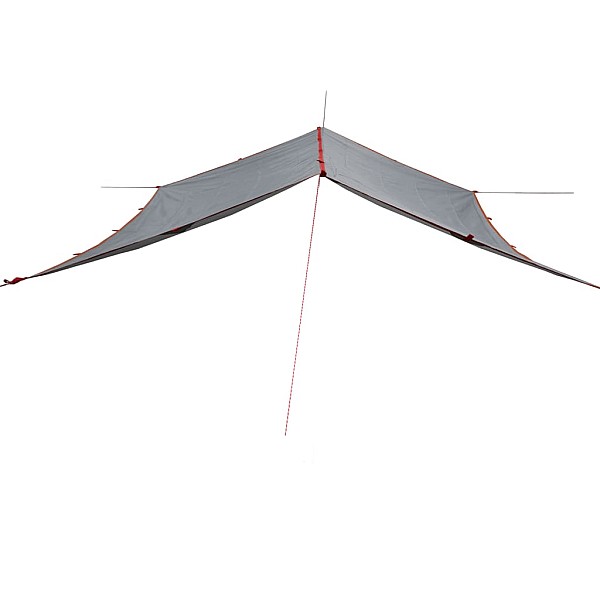 kempinga tents, pelēka, oranža, 400x294 cm, ūdensizturīga