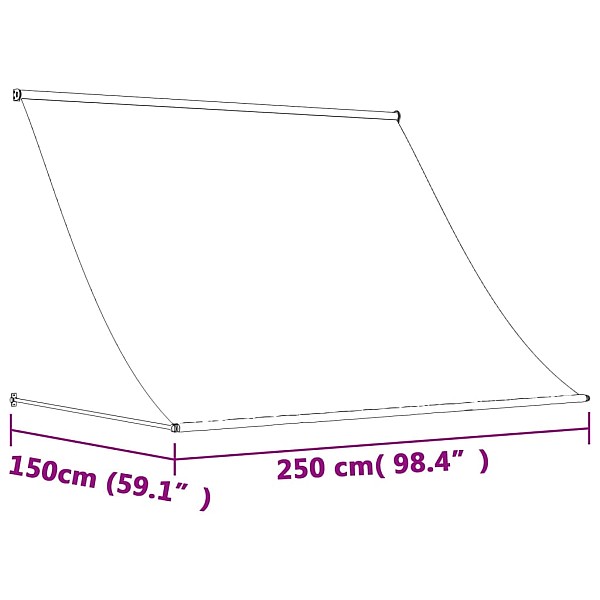 izvelkama markīze, 250x150 cm, antracītpelēka, audums, tērauds