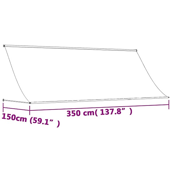 izvelkama markīze, 350x150 cm, antracītpelēka, audums, tērauds