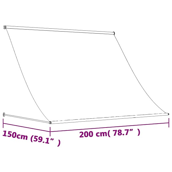 izvelkama markīze, 200x150 cm, krēmkrāsas, audums, tērauds