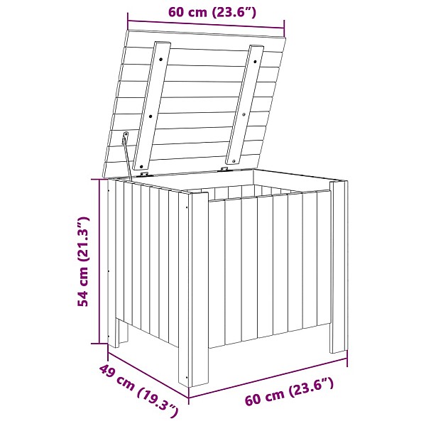 uzglabāšanas kaste ar vāku RANA, 60x49x54 cm, priede