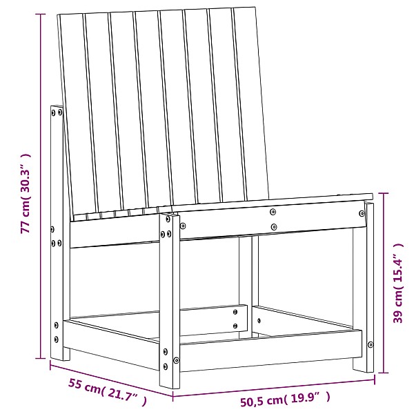 dārza krēsls, 50,5x55x77 cm, priedes masīvkoks