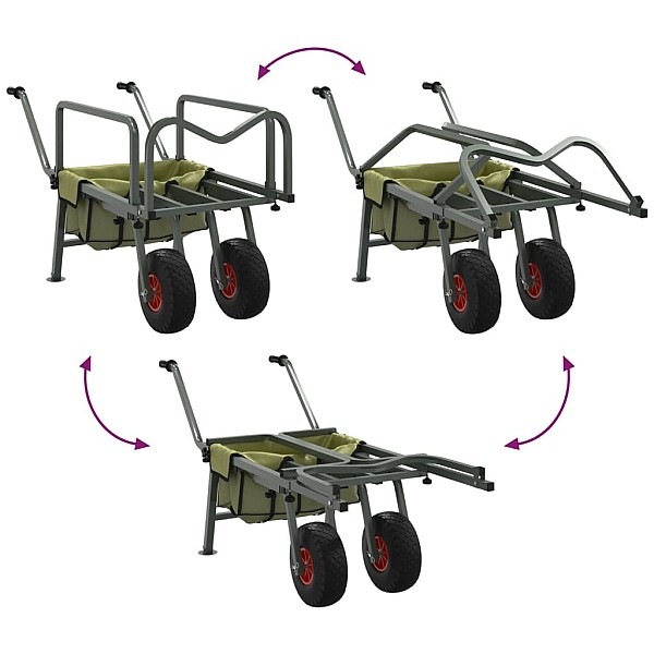 makšķerēšanas ratiņi ar 2 riteņiem, pulverkrāsots tērauds