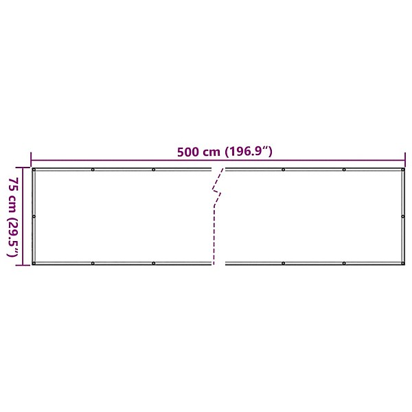 balkona aizslietnis, PVC, 500x75 cm, balts