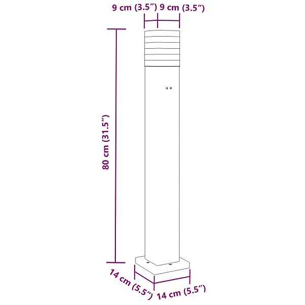 āra grīdas lampa ar kontaktligzdu, melns, 80 cm, alumīnijs