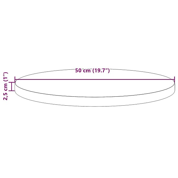 galda virsma, vaska brūna, apaļa, Ø50x2,5 cm, priedes masīvkoks