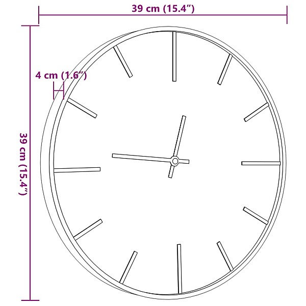 sienas pulkstenis, brūns, Ø39 cm, dzelzs un inženierijas koks