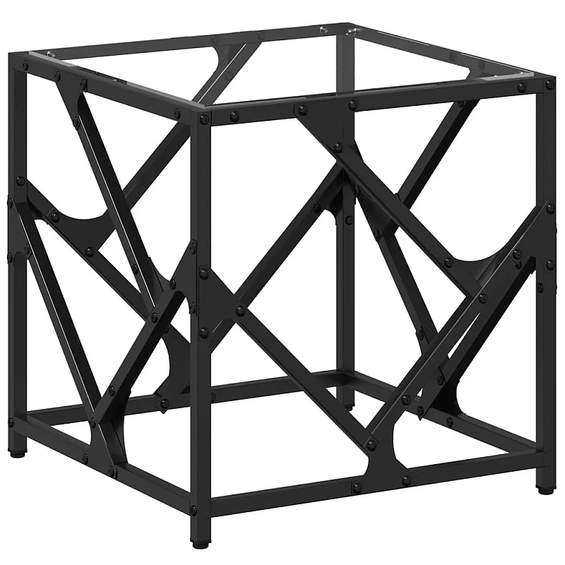 Kavos staliukas su skaidriu stalviršiu, 40x40x41cm, plienas Kavos staliukas su skaidriu stalviršiu, 40x40x41cm, plienas