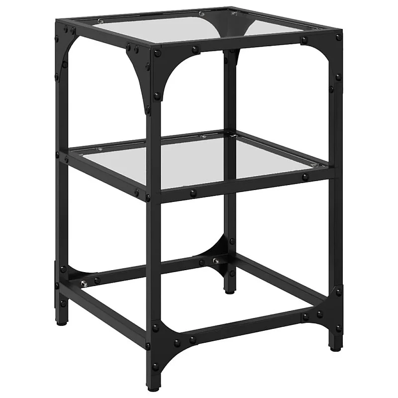 Kavos staliukas su skaidriu stalviršiu, 30x30x45cm, plienas Kavos staliukas su skaidriu stalviršiu, 30x30x45cm, plienas