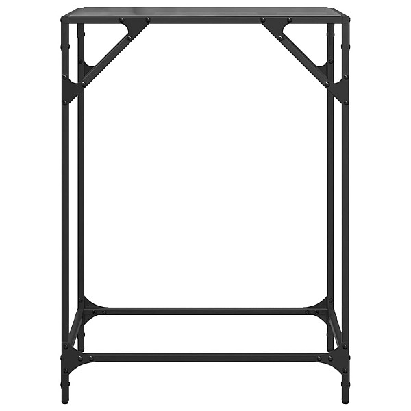 konsoles galds ar melnu stikla virsmu, 60x35x81 cm, tērauds