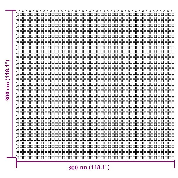 kempinga grīdas paklājiņš, krēmkrāsas, 3x3 m