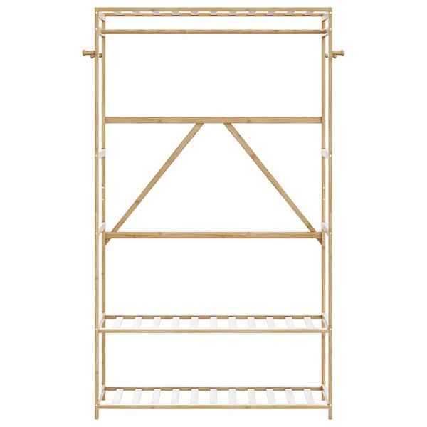 drēbju pakaramais ar plauktiem, 110x40x175 cm, bambuss