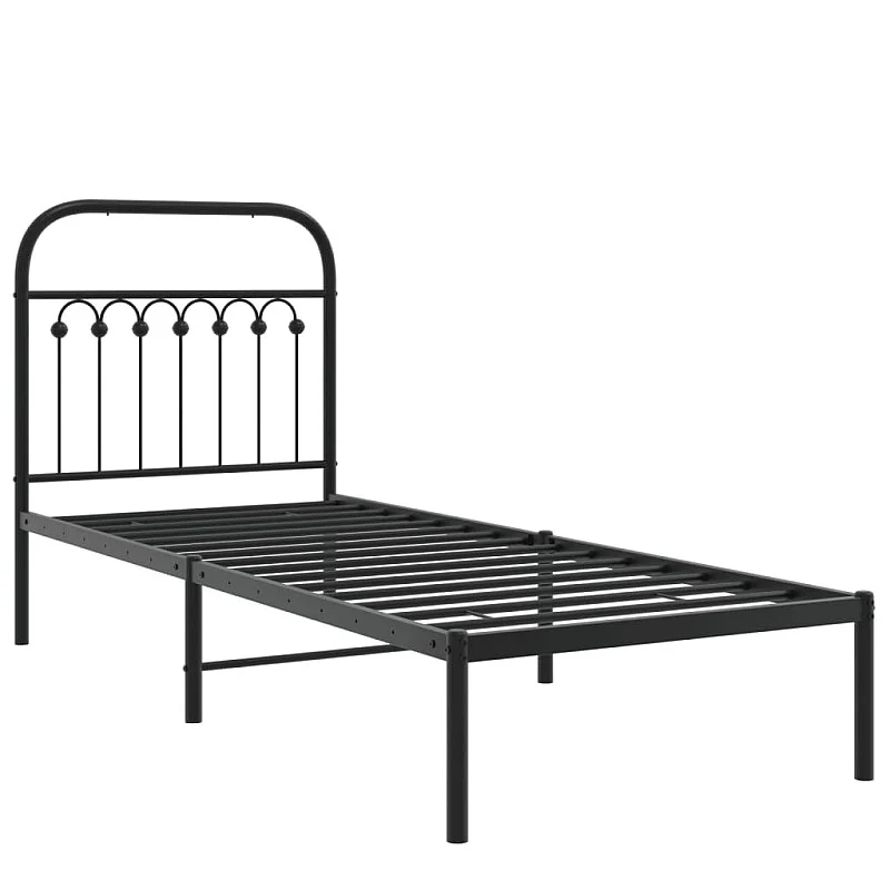gultas rāmis ar galvgali, melns metāls, 75x190 cm gultas rāmis ar galvgali, melns metāls, 75x190 cm