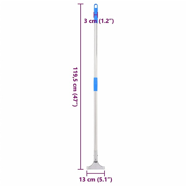 grīdas tīrītāja rokturis, 119,5 cm, tērauds un plastmasa