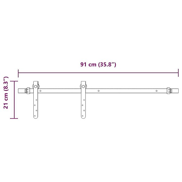 bīdāmo skapju durvju komplekts 91 cm oglekļa tērauds