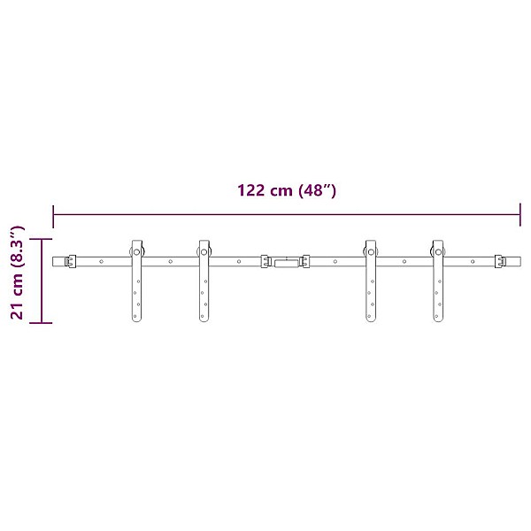 bīdāmo skapju durvju komplekts 122 cm oglekļa tērauds