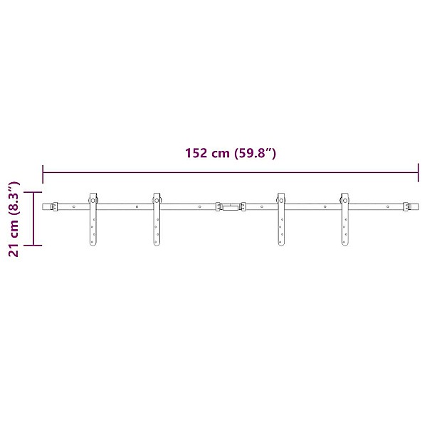 bīdāmo skapju durvju komplekts 152 cm oglekļa tērauds