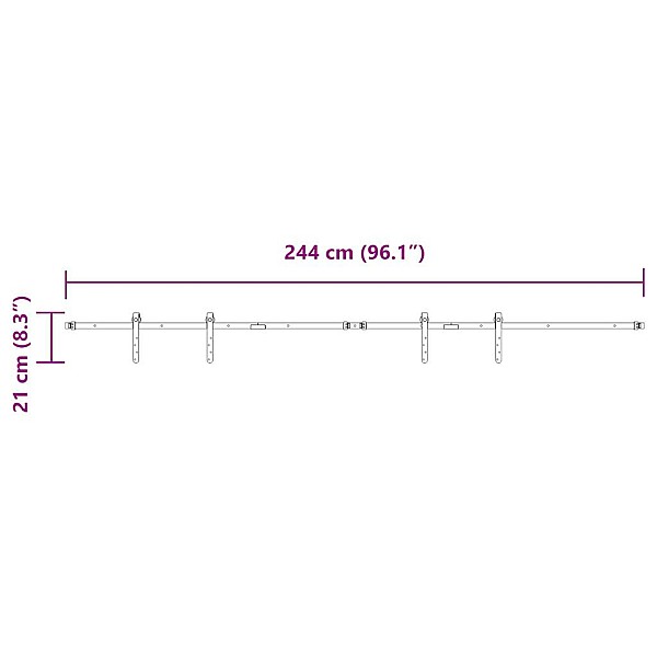 bīdāmo skapju durvju komplekts 244 cm oglekļa tērauds