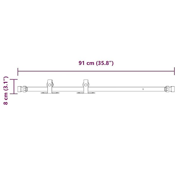 bīdāmo skapju durvju komplekts 91 cm oglekļa tērauds