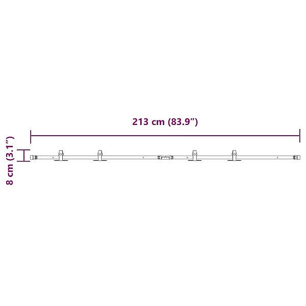 bīdāmo skapju durvju komplekts 213 cm oglekļa tērauds