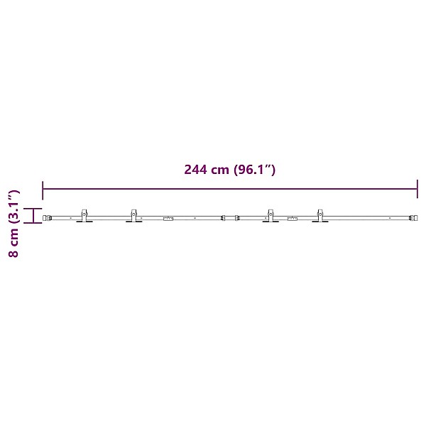 bīdāmo skapju durvju komplekts 244 cm oglekļa tērauds