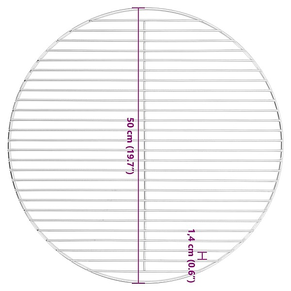 grila reste, apaļa, Ø50 cm, 304. klases nerūsējošais tērauds