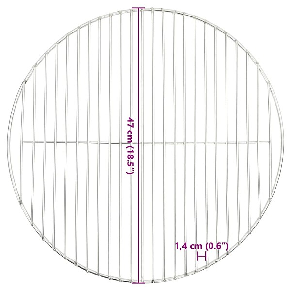 grila reste, apaļa, Ø47 cm, 304. klases nerūsējošais tērauds