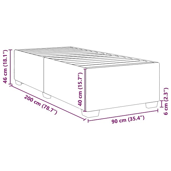 gultas rāmis, melns, 90x200 cm, audums