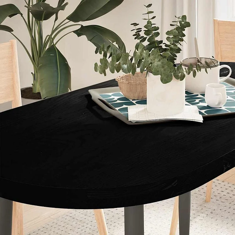 Stalviršis, tamsiai rudas, 120x60x4 cm, ąžuolo masyvas, ovalo