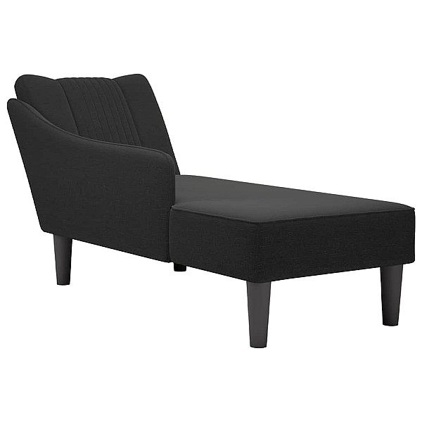 Chaise Lounge ar labo roku balstu melnu audumu