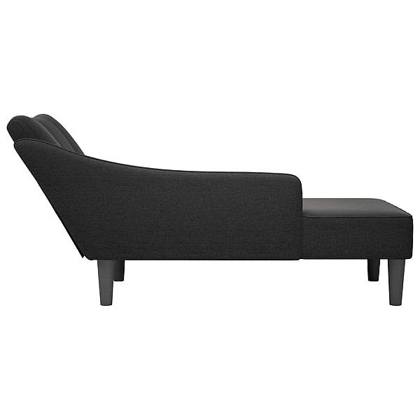 Chaise Lounge ar labo roku balstu melnu audumu