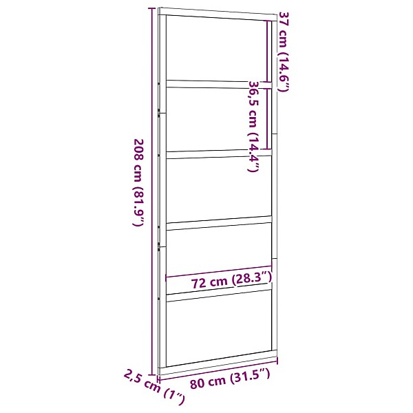 šķūņa durvis, 80x208 cm, priedes masīvkoks