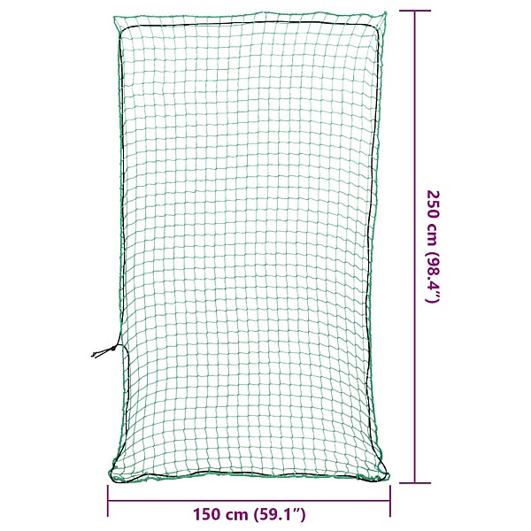 piekabes tīkls ar elastīgu auklu, zaļš, 2,5x1,5m, polipropilēns