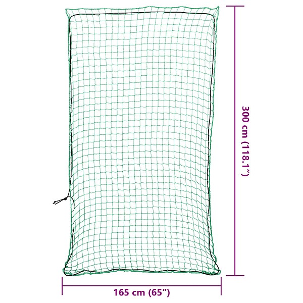 piekabes tīkls ar elastīgu auklu, zaļš, 3x1,65m, polipropilēns