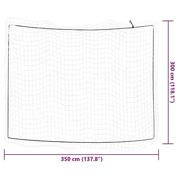 piekabes tīkls ar elastīgu auklu, balts, 3,5x3 m, polipropilēns