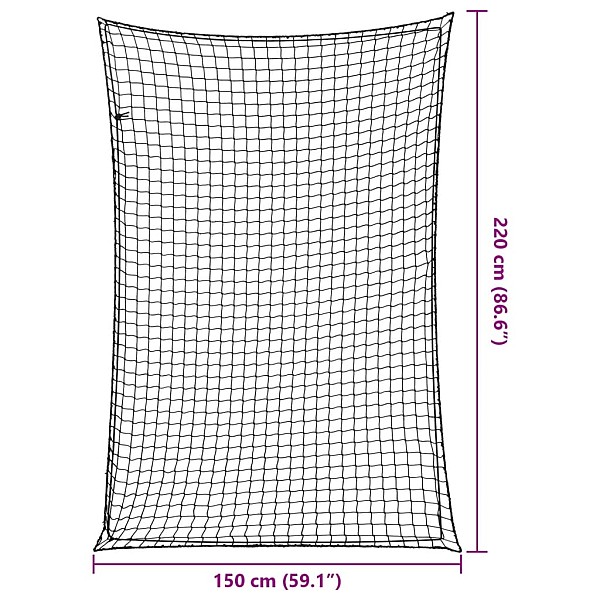 piekabes tīkls ar elastīgu auklu, melns,2,2x1,5m, polipropilēns