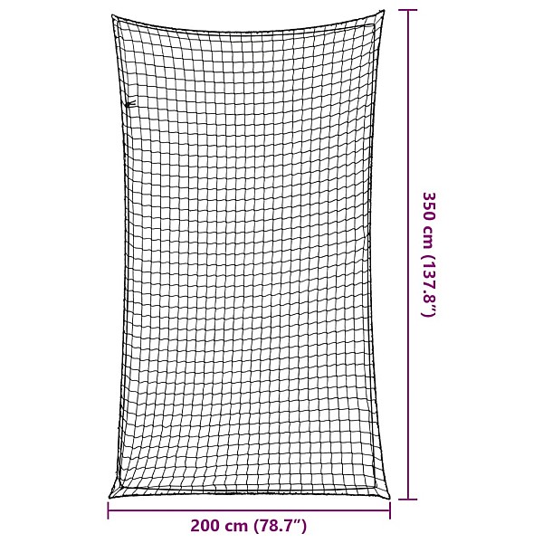 piekabes tīkls ar elastīgu auklu, melns, 3,5x2 m, polipropilēns