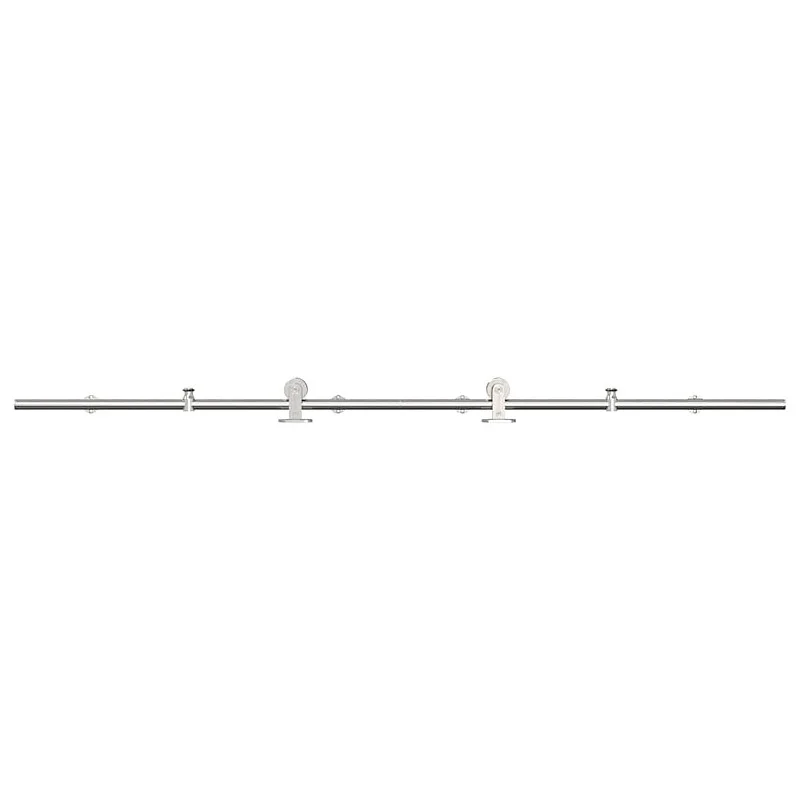 Stumdomų durų įrangos rinkinys, sidabr., 200cm, nerūd. plien.