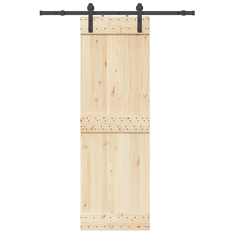 Stumdomų durų įrangos rinkinys, juodos sp., 152cm, plienas