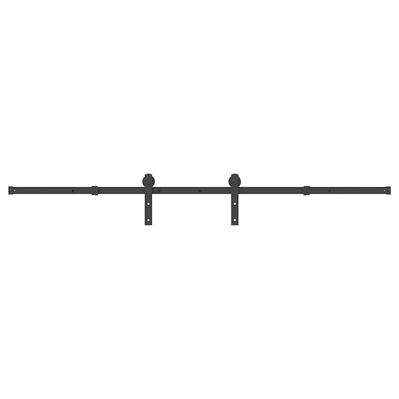 Stumdomų durų įrangos rinkinys, juodos sp., 213,5cm, plienas